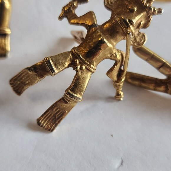Alva Studios Museum Replicas  Gold-brass tone Several Maya Cufflinks Figures - Picture 7 of 9